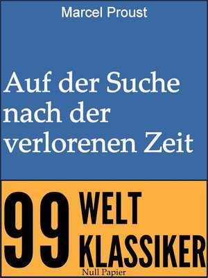 cover image of Auf der Suche nach der verlorenen Zeit
